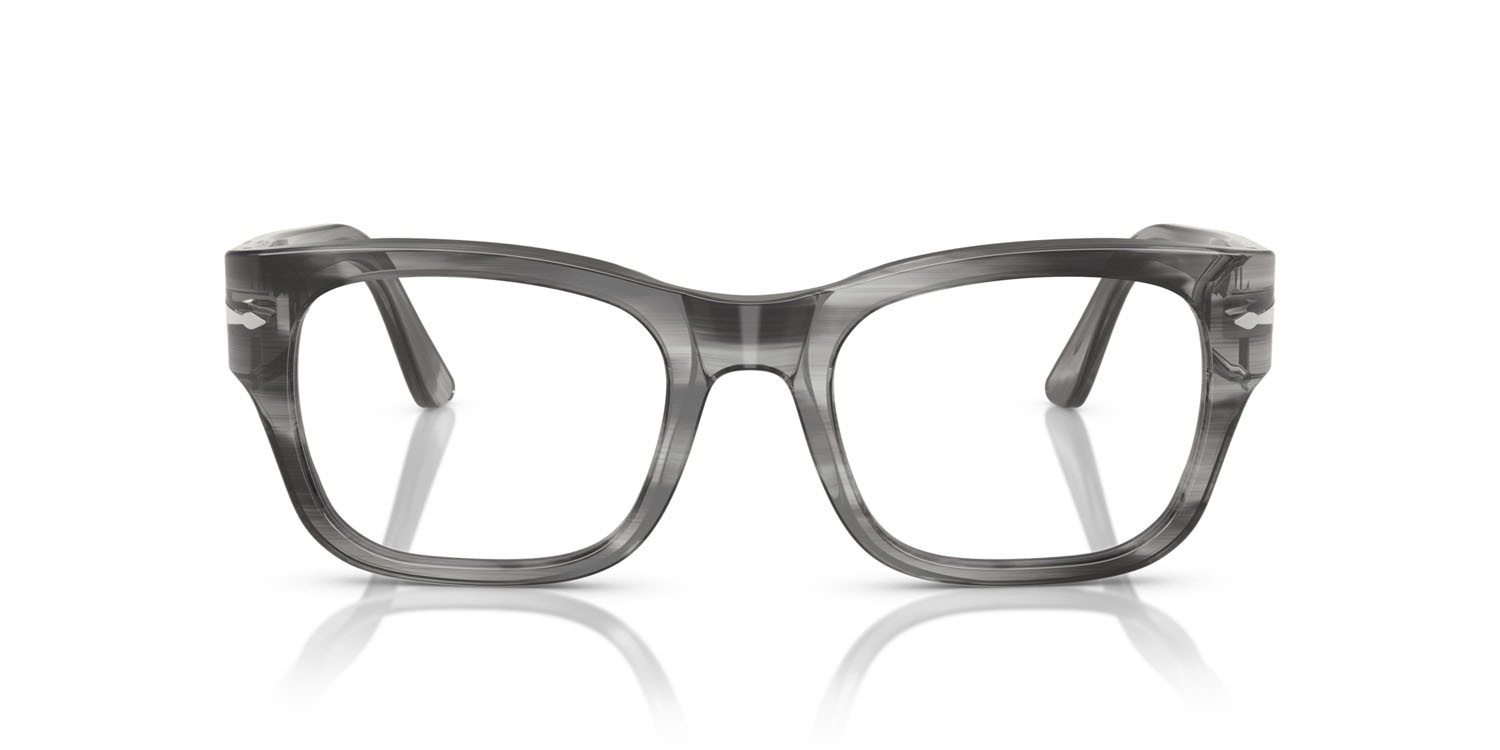 Eyeglasses Persol PO 3297V (1192) color striato grigio shape rectangle lenses lente demo