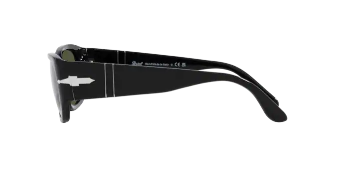 Occhiali da sole Persol PO 3307S (95/31) colore nero forma quadrato lenti verde