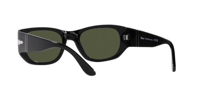 Occhiali da sole Persol PO 3307S (95/31) colore nero forma quadrato lenti verde