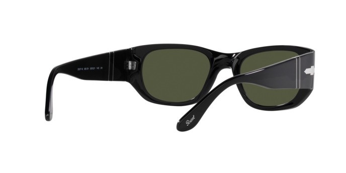 Occhiali da sole Persol PO 3307S (95/31) colore nero forma quadrato lenti verde