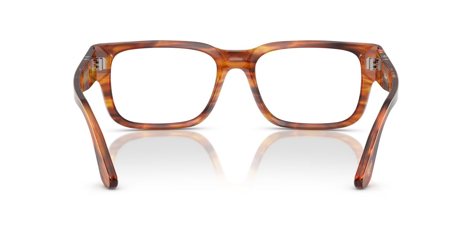 Eyeglasses Persol PO 3315V (1157) color striato marrone shape rectangle lenses lente demo