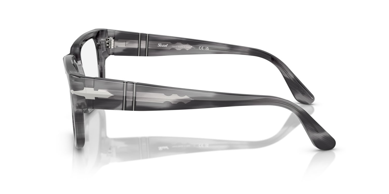 Eyeglasses Persol PO 3315V (1192) color striato grigio shape rectangle lenses lente demo