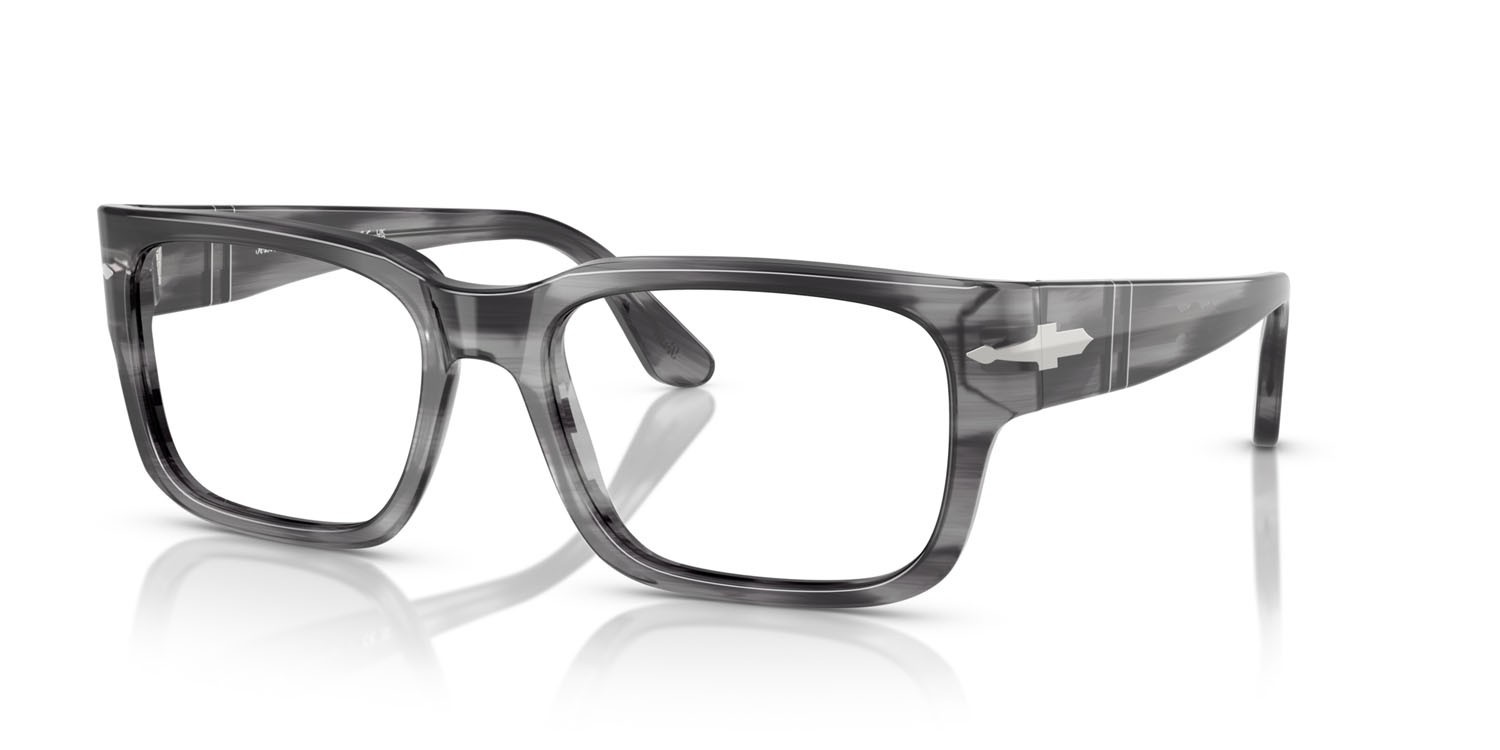 Eyeglasses Persol PO 3315V (1192) color striato grigio shape rectangle lenses lente demo
