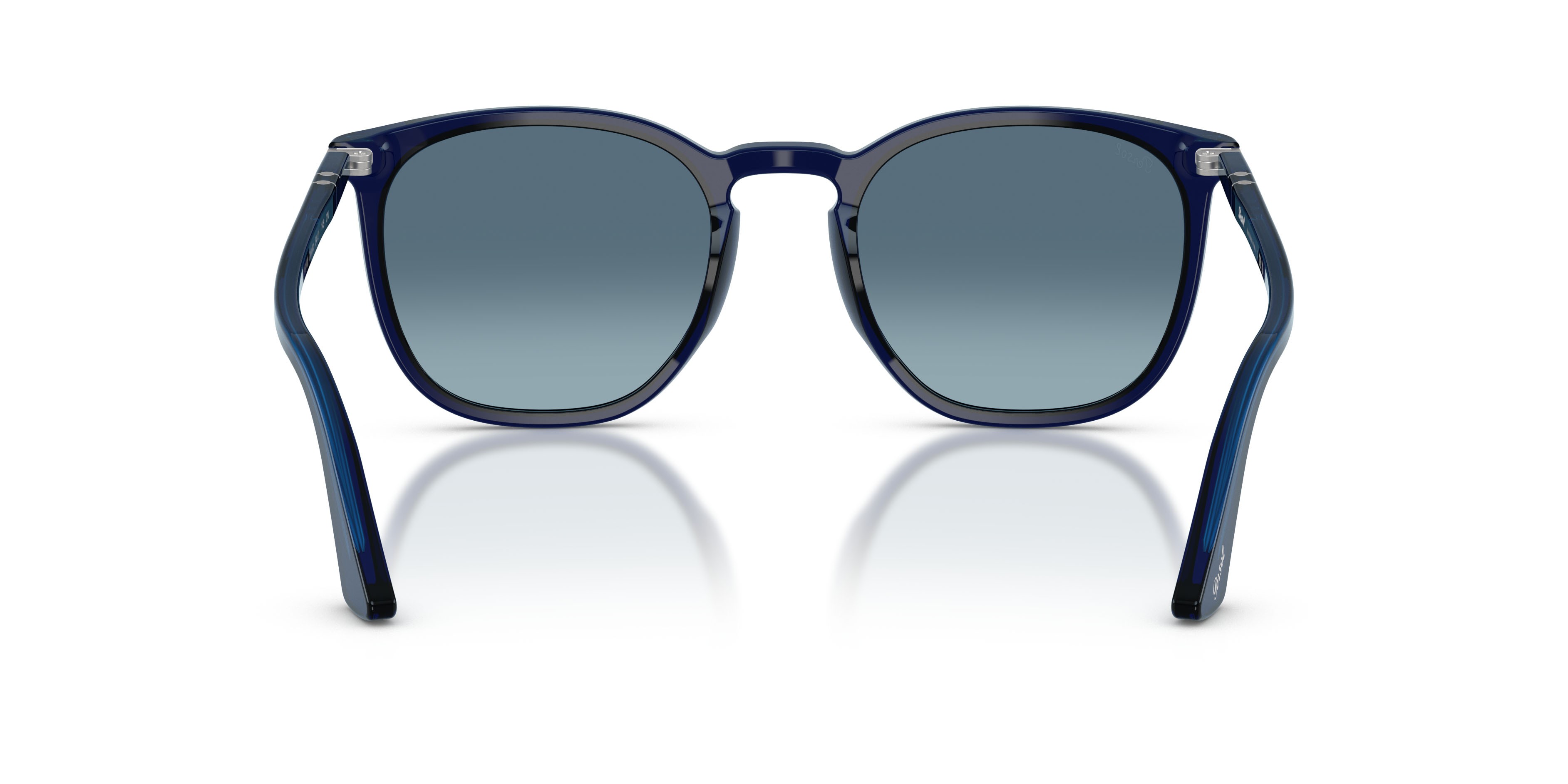 Occhiali da sole Persol PO 3316S (181/Q8) colore cobalto forma rotondo lenti blu sfumato