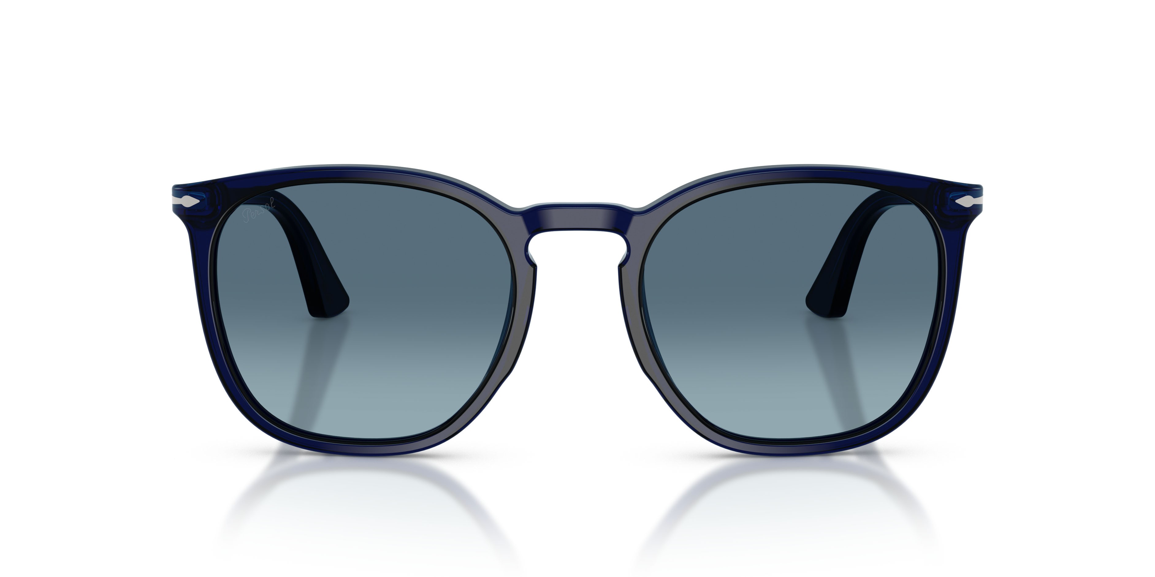 Occhiali da sole Persol PO 3316S (181/Q8) colore cobalto forma rotondo lenti blu sfumato