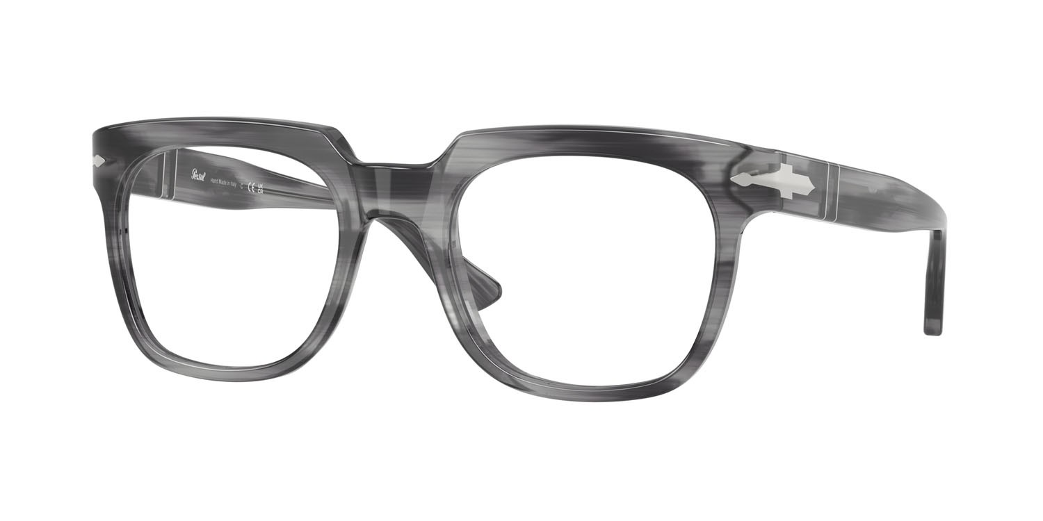 Occhiali da vista Persol PO 3325V (1192) colore striato grigio forma quadrato lenti lente demo