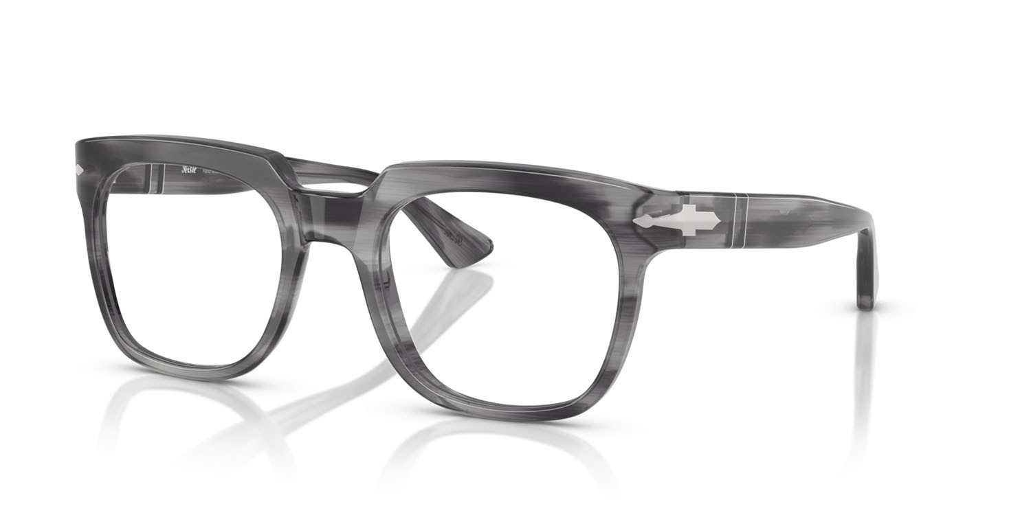 Occhiali da vista Persol PO 3325V (1192) colore striato grigio forma quadrato lenti lente demo