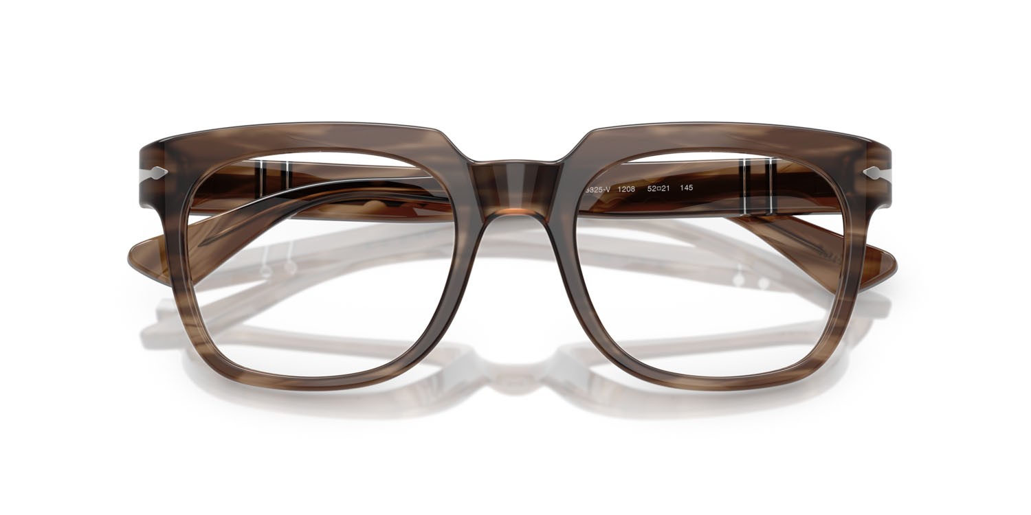 Eyeglasses Persol PO 3325V (1208) color striato marrone shape square lenses lente demo