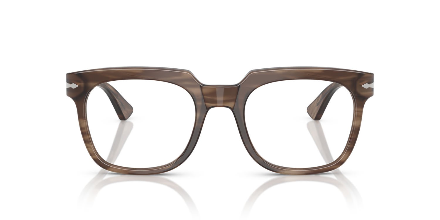 Eyeglasses Persol PO 3325V (1208) color striato marrone shape square lenses lente demo