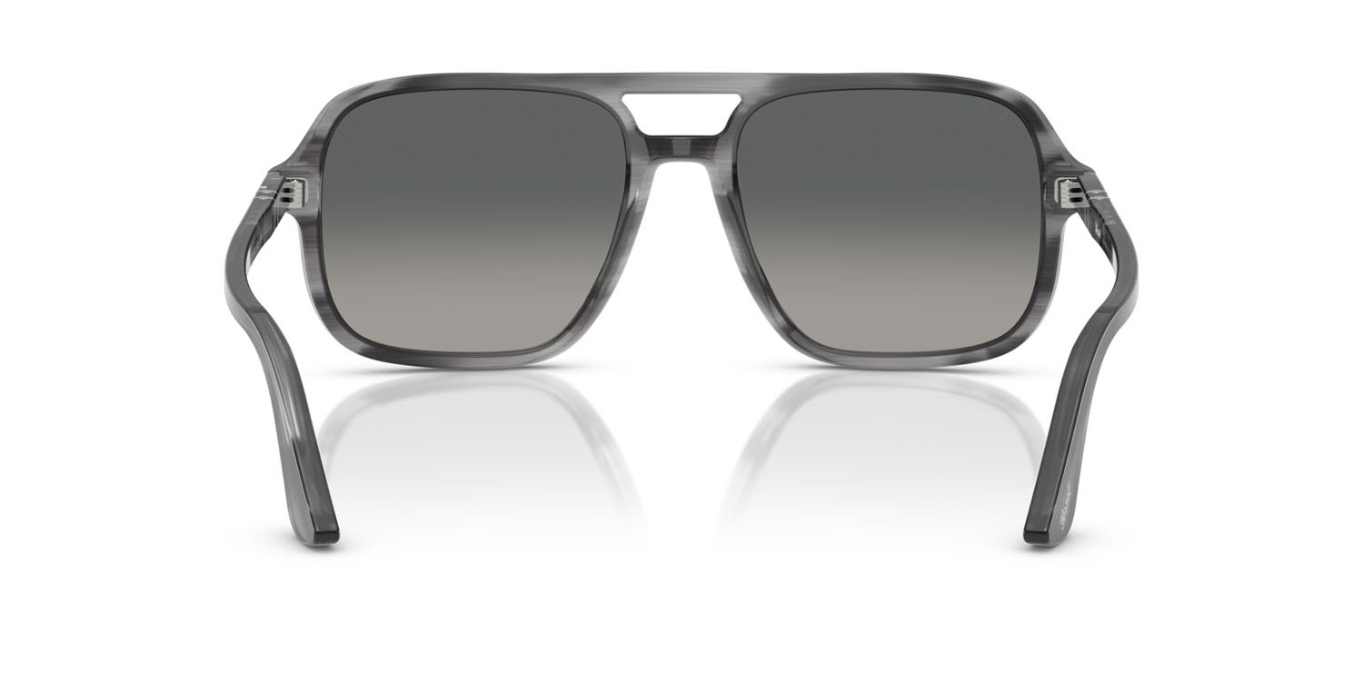 Occhiali da sole Persol PO 3328S (119271) colore striato grigio forma aviator lenti grigio sfumato scuro
