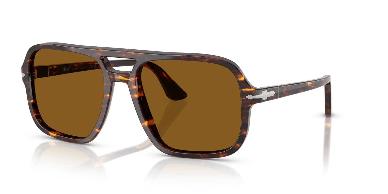 Occhiali da sole Persol PO 3328S (121533) colore marrone/giallo brillante forma aviator lenti marrone