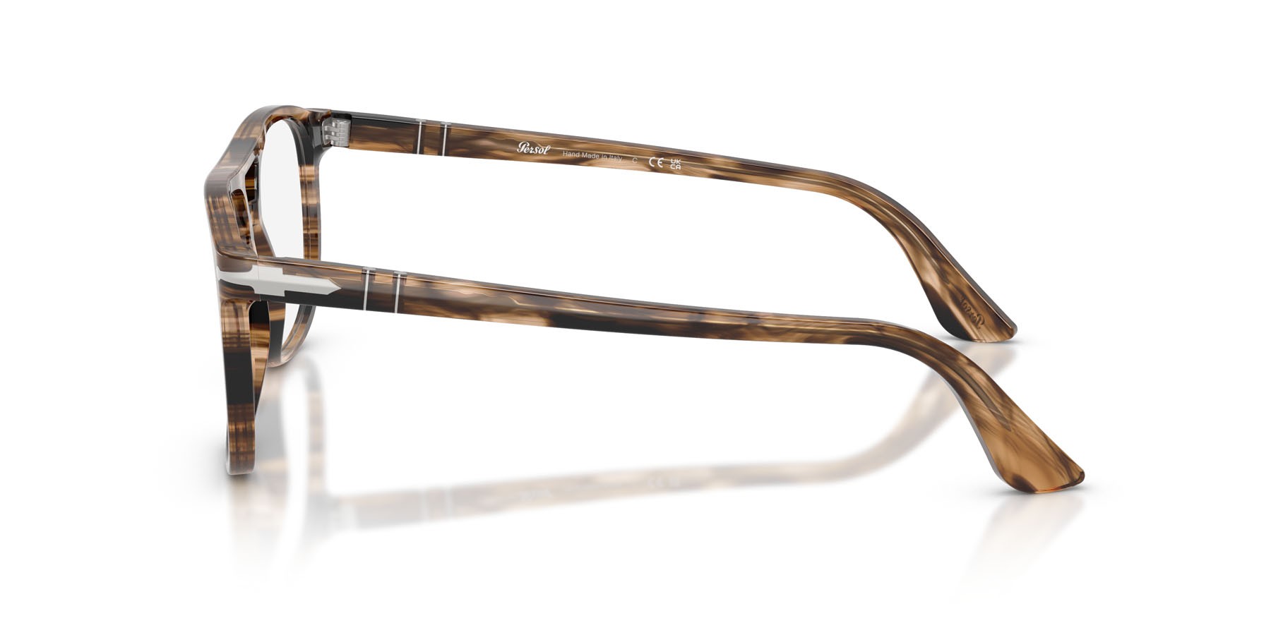 Occhiali da vista Persol Greta PO 3329V (1236) colore striped black & greish brown forma aviator lenti lente demo