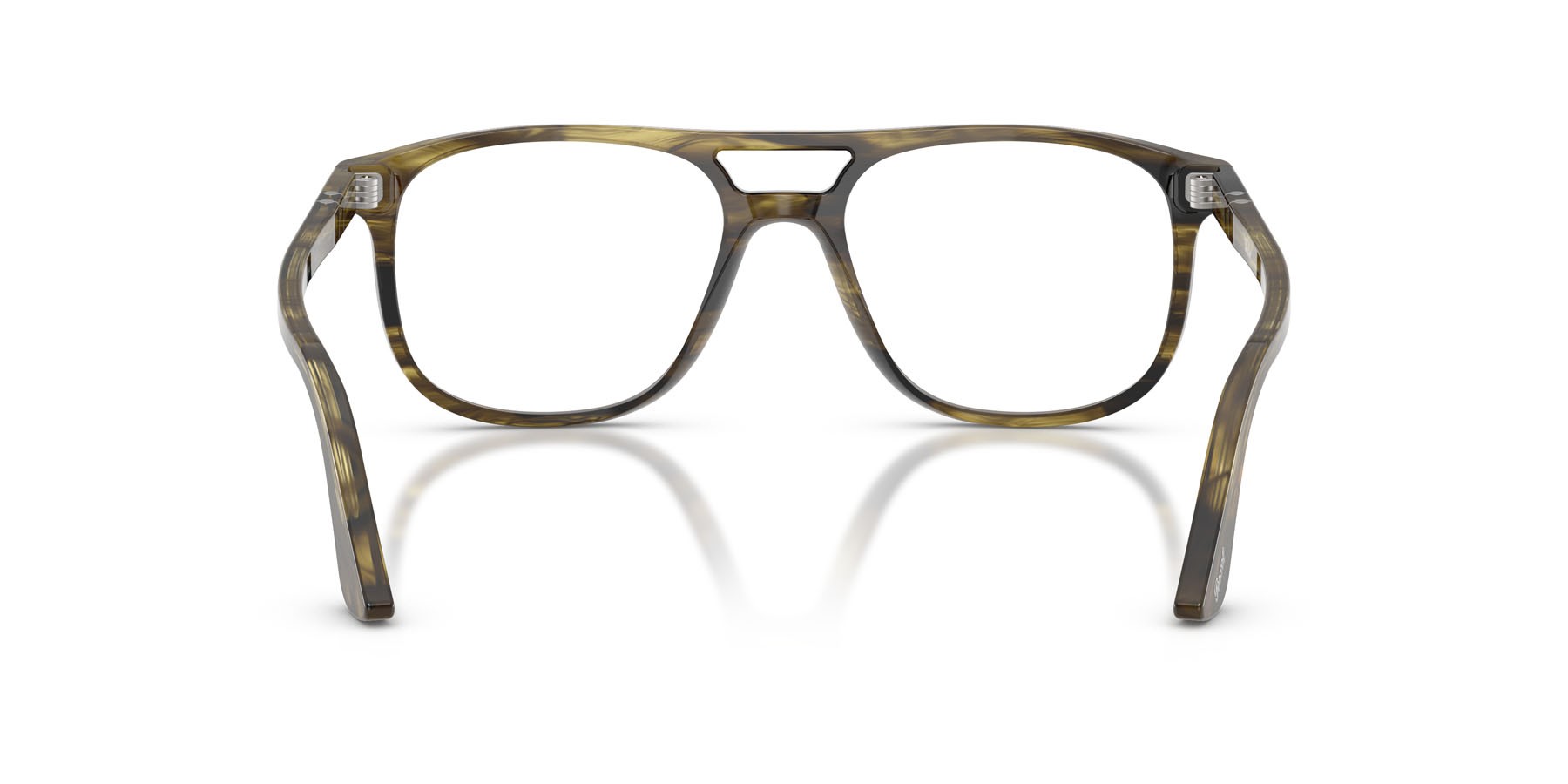 Eyeglasses Persol Greta PO 3329V (1237) color striped black & olive green shape aviator lenses lente demo