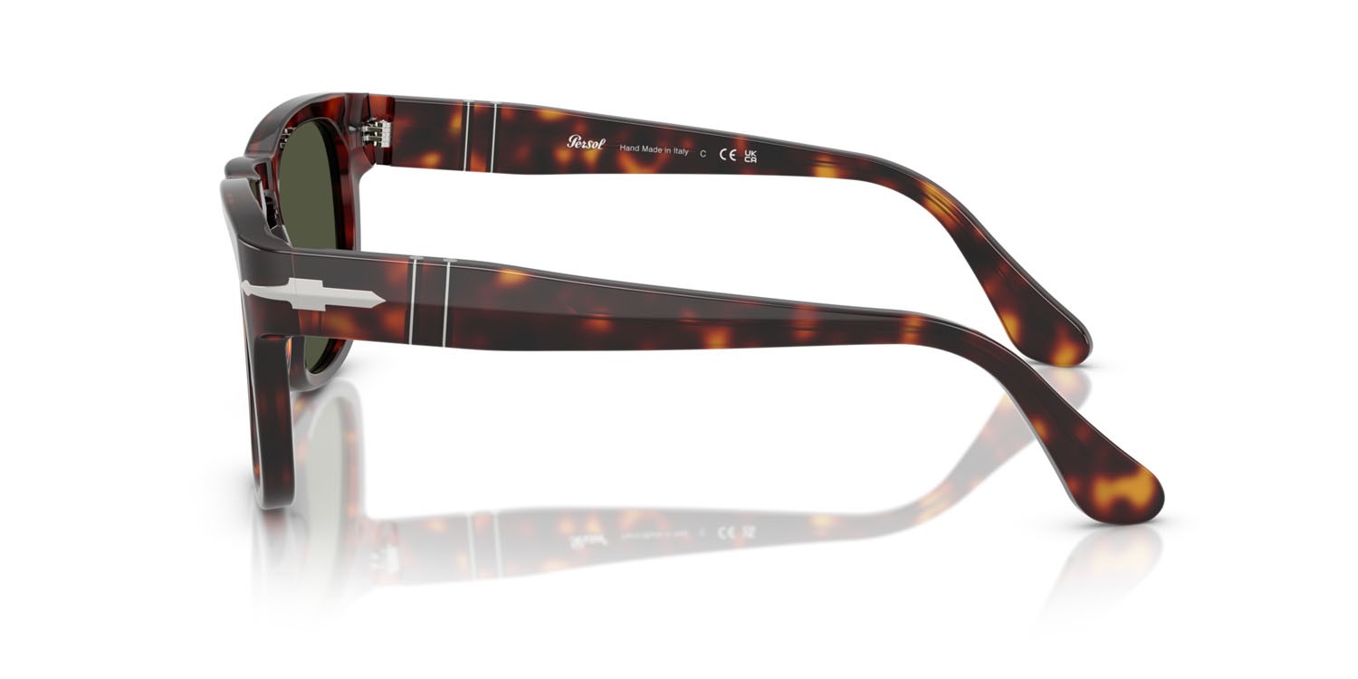 Occhiali da sole Persol Elio PO 3333S (24/31) colore havana forma quadrato lenti verde