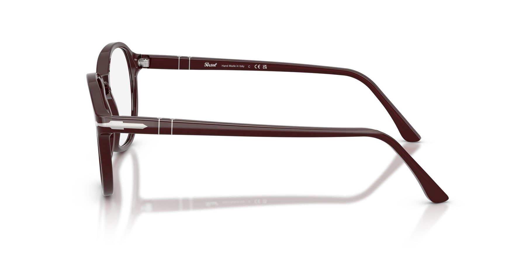 Occhiali da vista Persol PO 3343V (1241) colore borgogna opalino forma pantos lenti lente demo