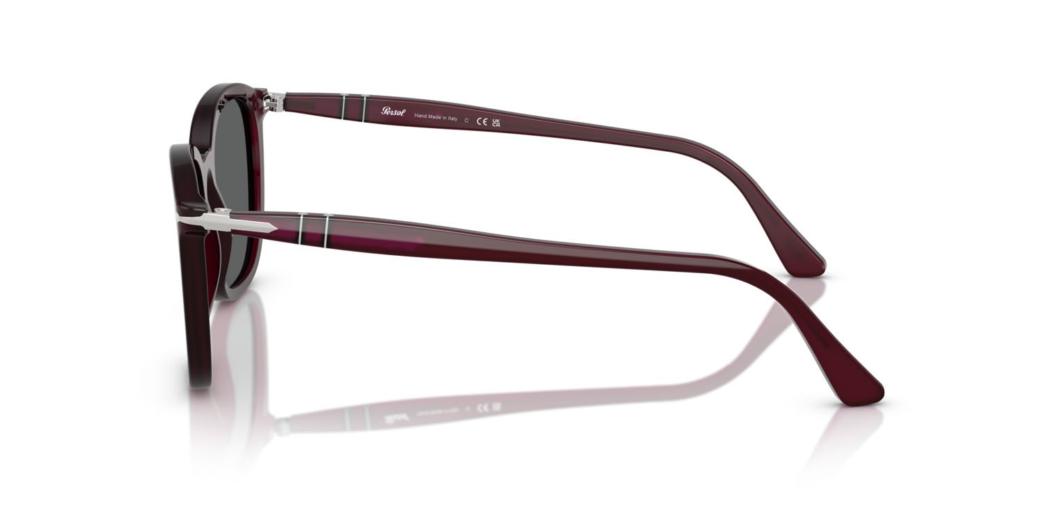 Sunglasses Persol PO 3355S (1216B1) color prugna perlaceo shape square lenses grigio scuro