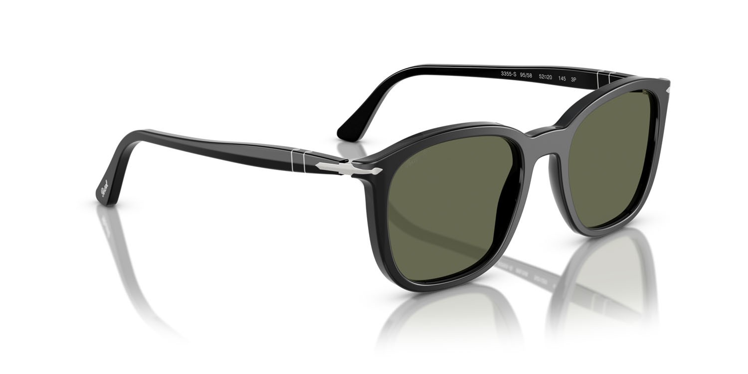 Sunglasses Persol PO 3355S (95/58) color nero shape square lenses polar verde