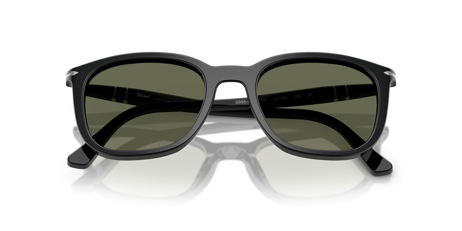 Sunglasses Persol PO 3355S (95/58) color nero shape square lenses polar verde