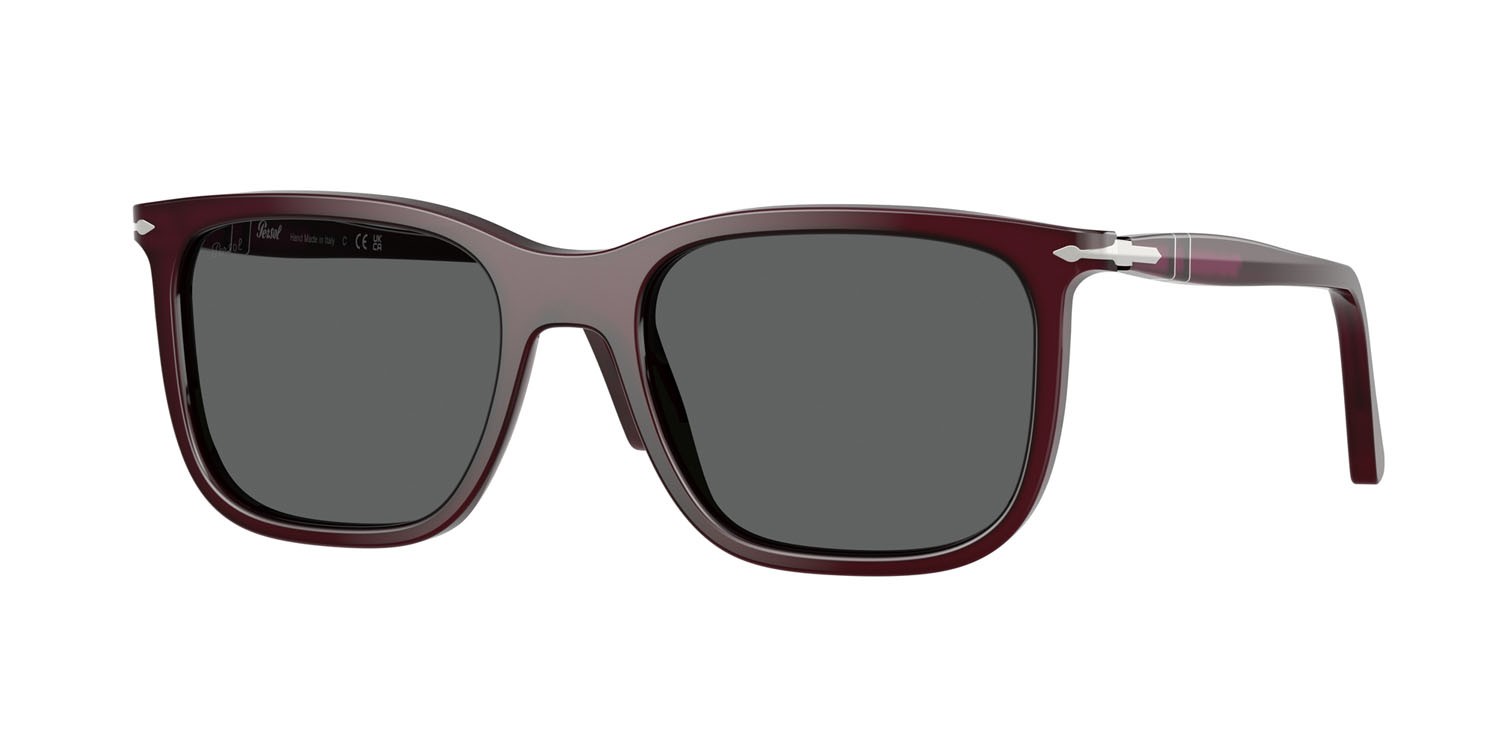 Sunglasses Persol Renzo PO 3357S (1216B1) color prugna perlaceo shape rectangle lenses grigio scuro
