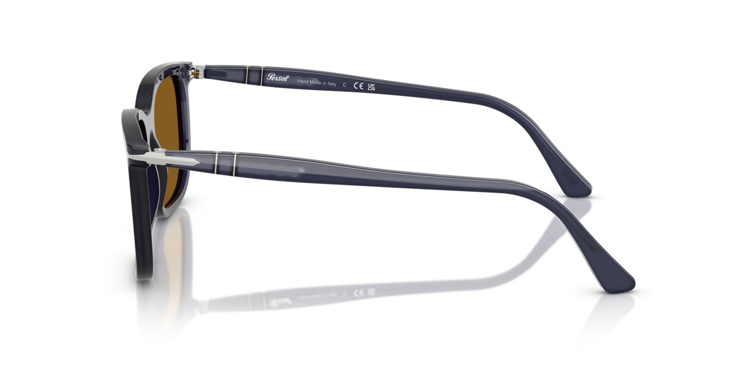 Occhiali da sole Persol Renzo PO 3357S (121733) colore blu notte perlaceo forma rettangolare lenti marrone