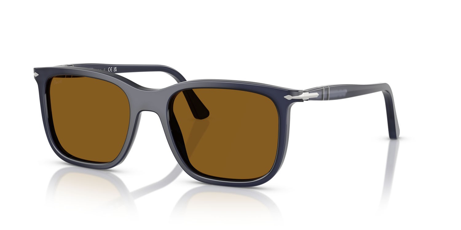 Occhiali da sole Persol Renzo PO 3357S (121733) colore blu notte perlaceo forma rettangolare lenti marrone