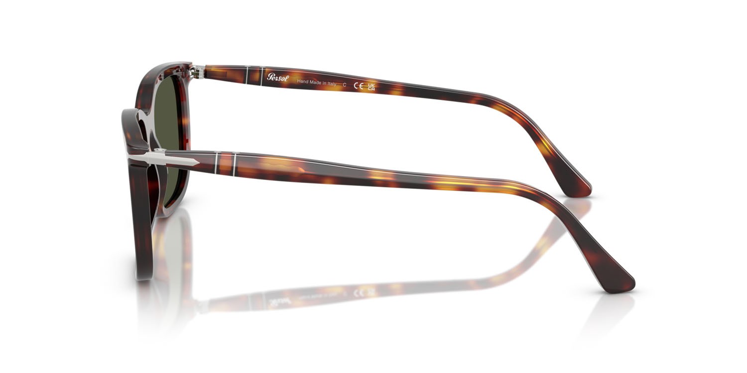 Occhiali da sole Persol Renzo PO 3357S (24/31) colore havana forma rettangolare lenti verde