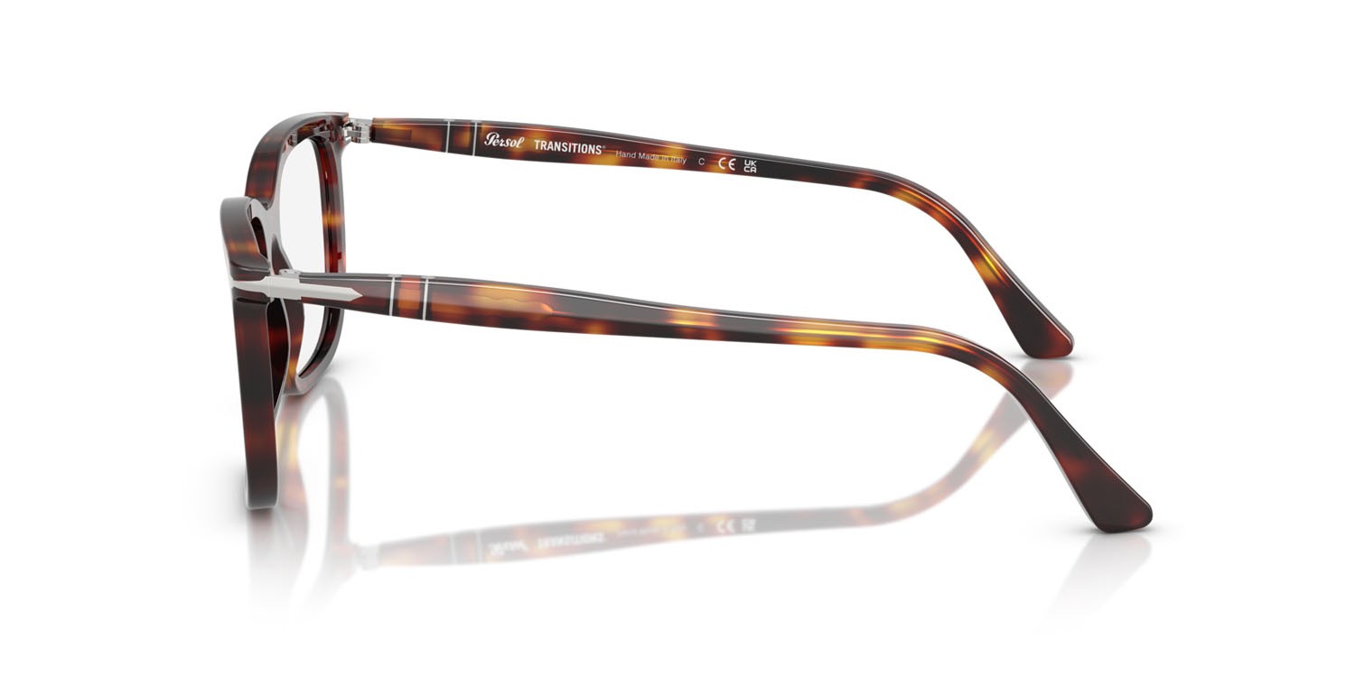 Occhiali da sole Persol Renzo PO 3357S (24/GG) colore havana forma rettangolare lenti transitions 8 zaffiro