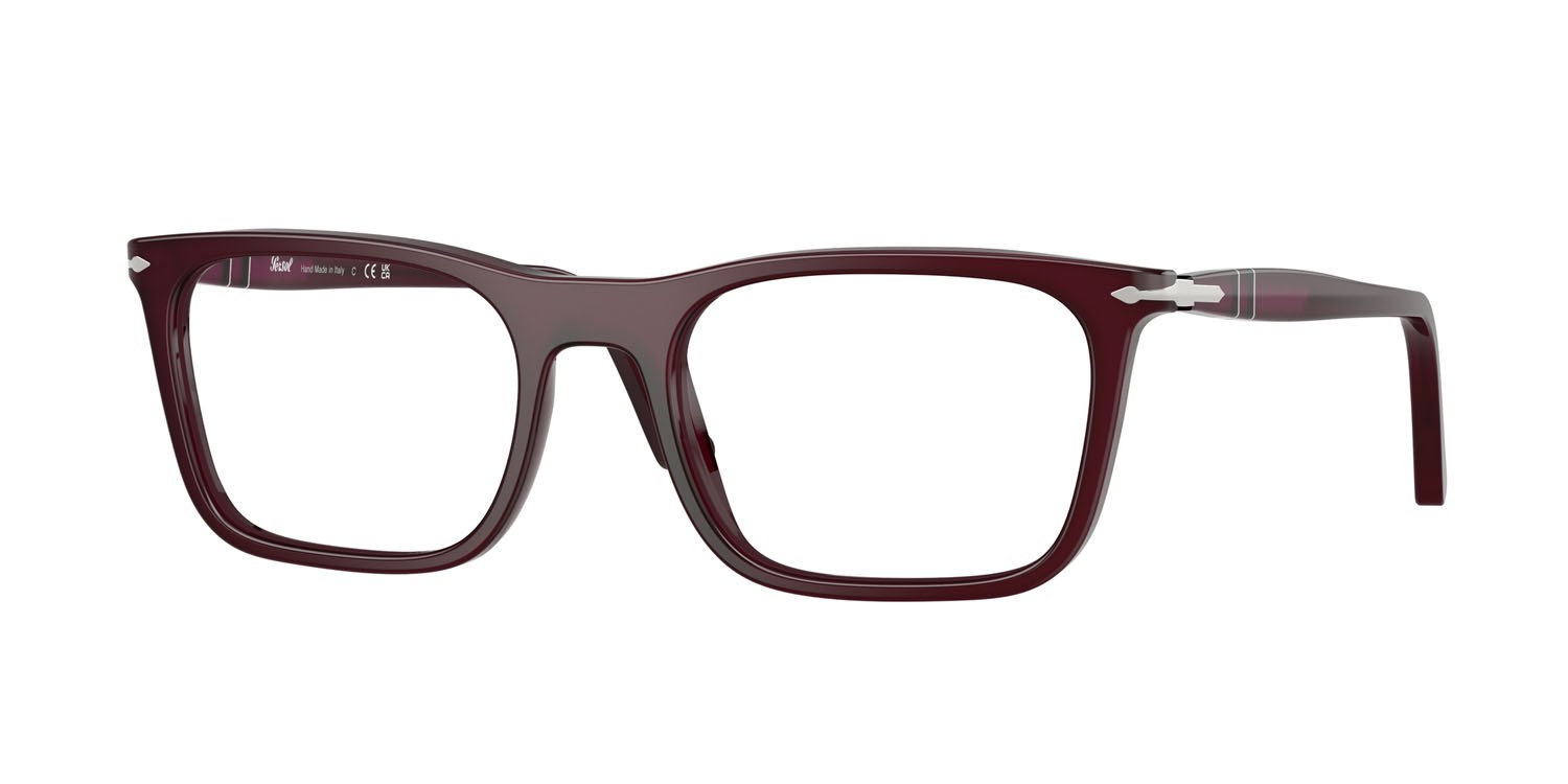 Eyeglasses Persol PO 3358V (1216) color prugna perlaceo shape rectangle lenses lente demo
