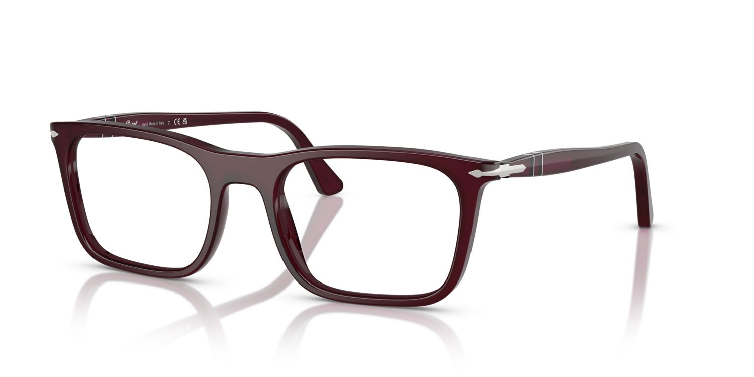 Eyeglasses Persol PO 3358V (1216) color prugna perlaceo shape rectangle lenses lente demo