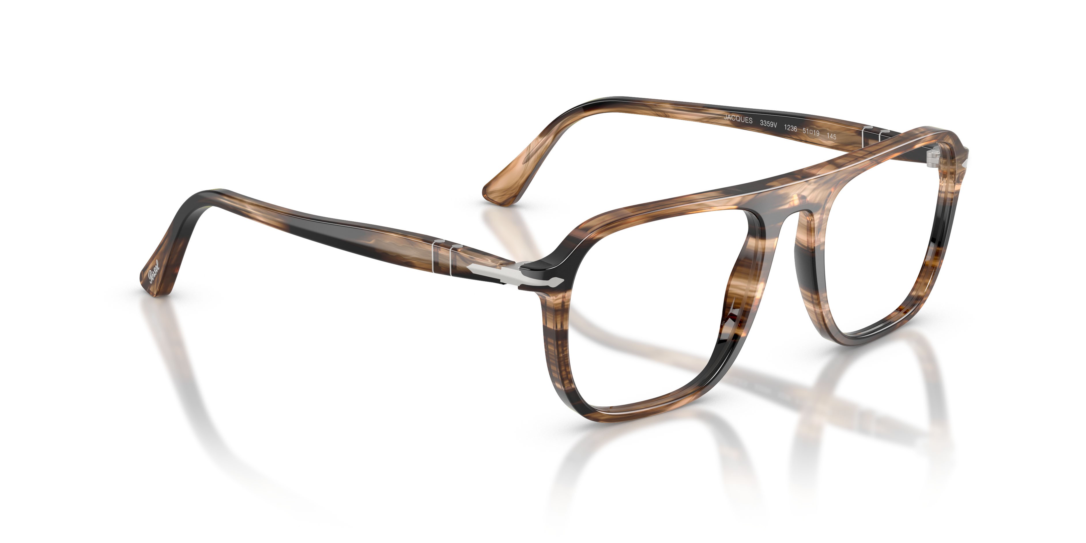 Occhiali da vista Persol Jacques PO 3359V (1236) colore nero/marrone forma quadrato lenti lente demo