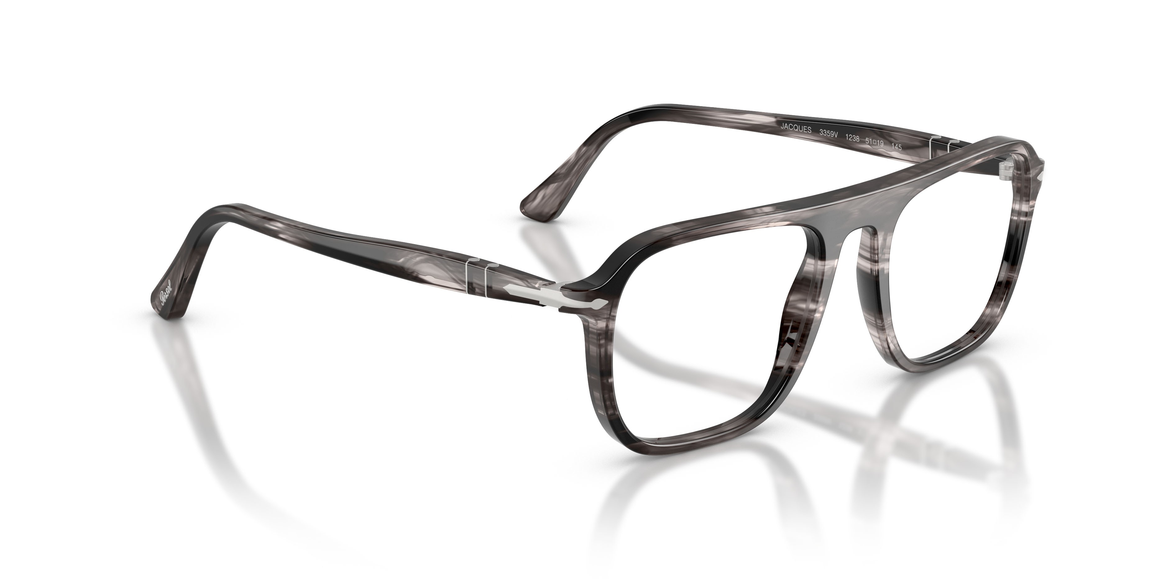 Occhiali da vista Persol Jacques PO 3359V (1238) colore grigio nero forma quadrato lenti lente demo