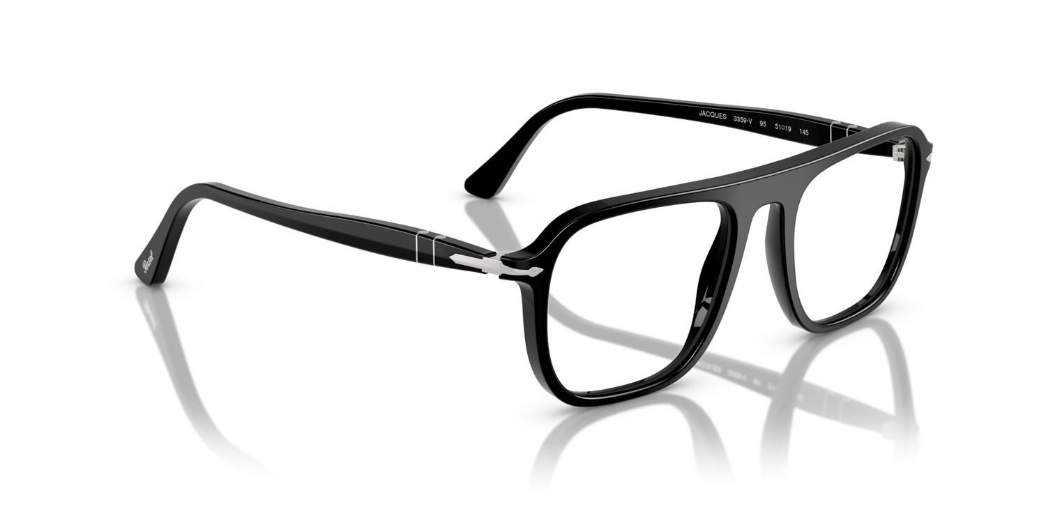 Eyeglasses Persol Jacques PO 3359V (95) color nero shape square lenses lente demo