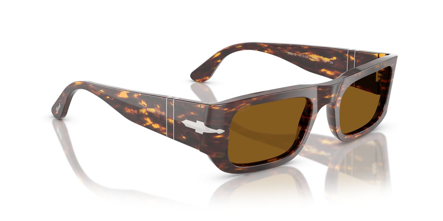 Occhiali da sole Persol PO 3362S (121533) colore marrone/giallo brillante forma quadrato lenti marrone