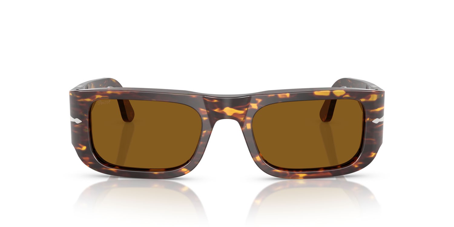 Occhiali da sole Persol PO 3362S (121533) colore marrone/giallo brillante forma quadrato lenti marrone