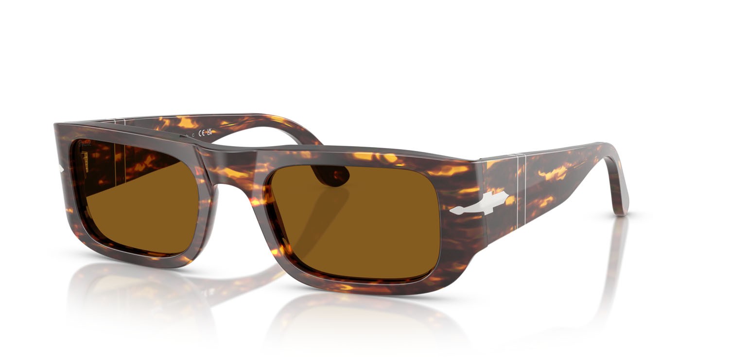 Occhiali da sole Persol PO 3362S (121533) colore marrone/giallo brillante forma quadrato lenti marrone