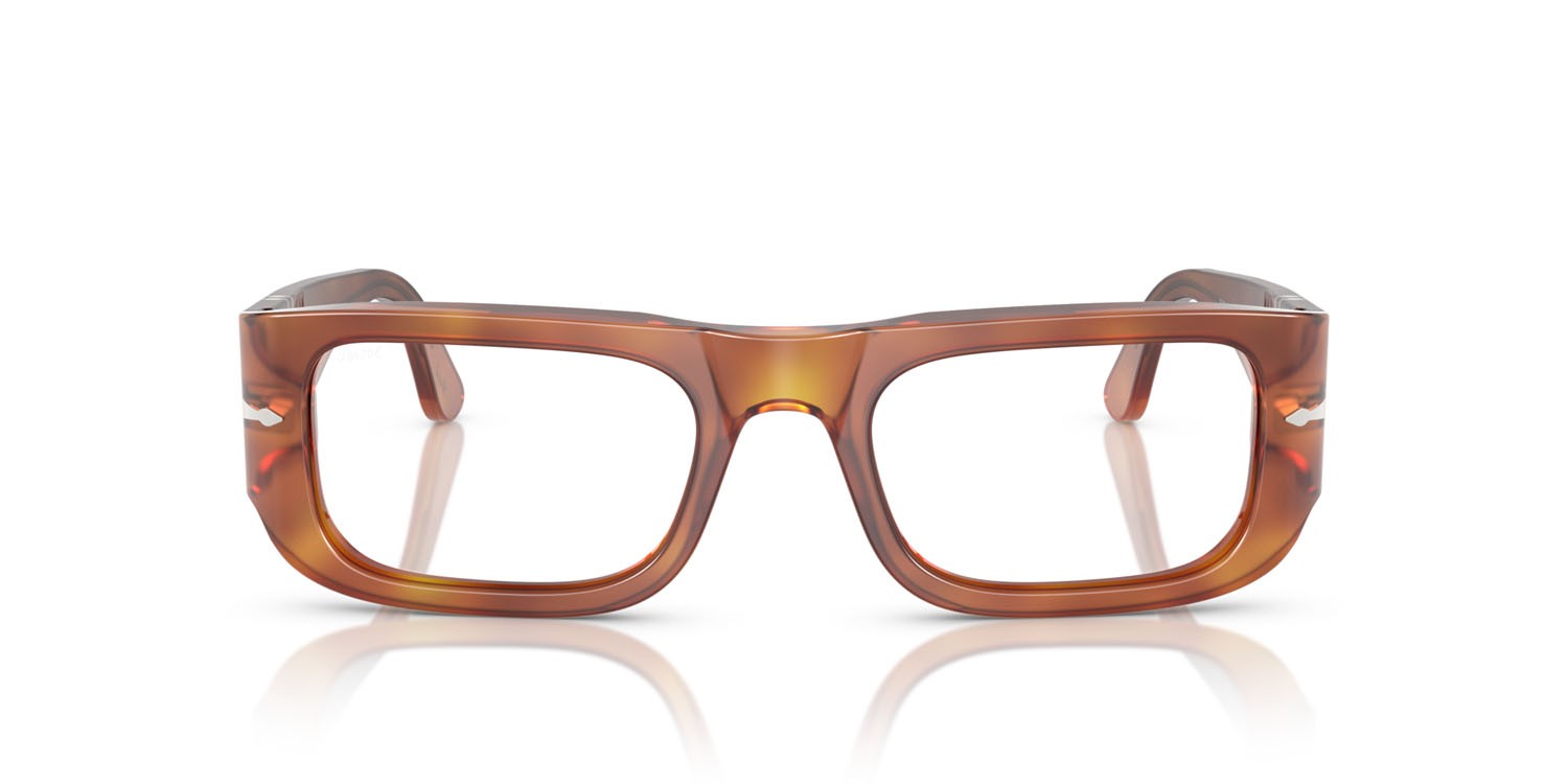 Occhiali da sole Persol PO 3362S (96/GJ) colore terra di siena forma quadrato lenti transitions 8 verde