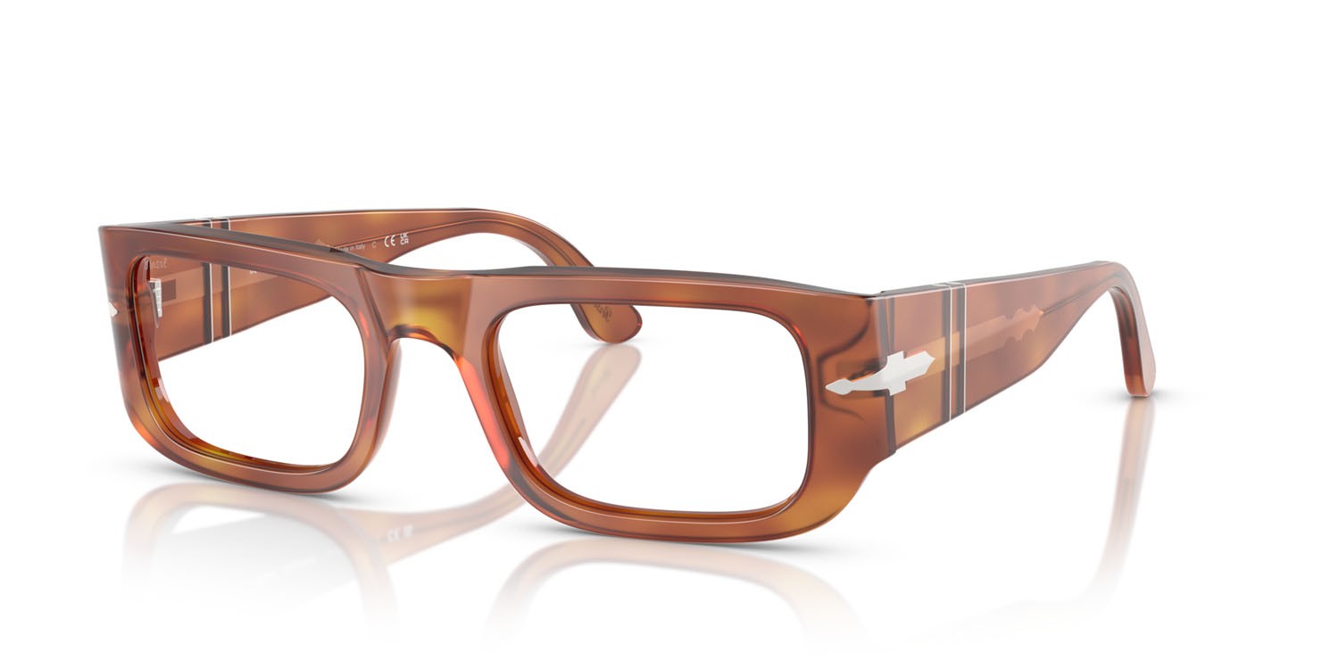 Occhiali da sole Persol PO 3362S (96/GJ) colore terra di siena forma quadrato lenti transitions 8 verde