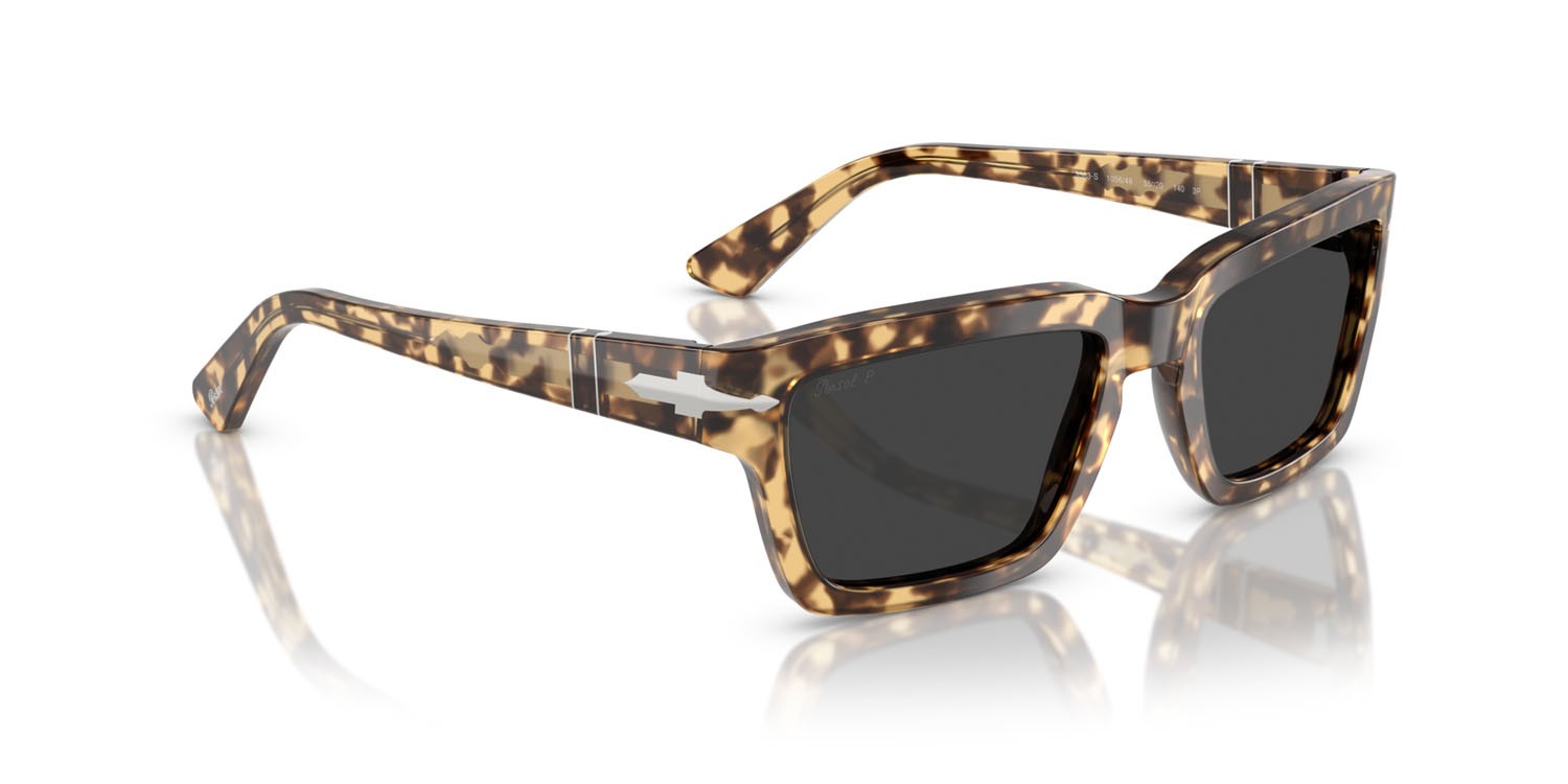Occhiali da sole Persol PO 3363S (105648) colore marrone beige tartarugato forma rettangolare lenti polar nera