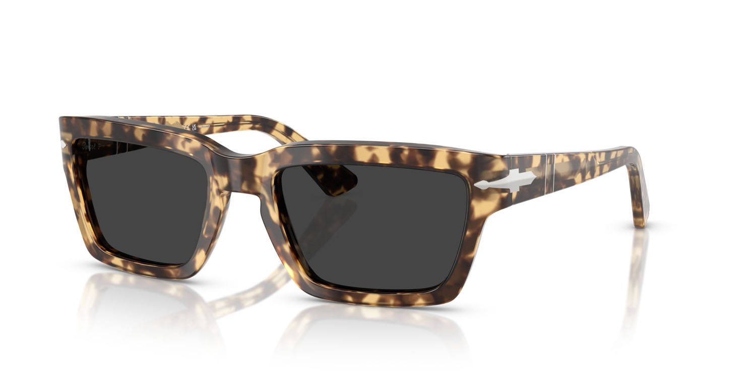 Occhiali da sole Persol PO 3363S (105648) colore marrone beige tartarugato forma rettangolare lenti polar nera