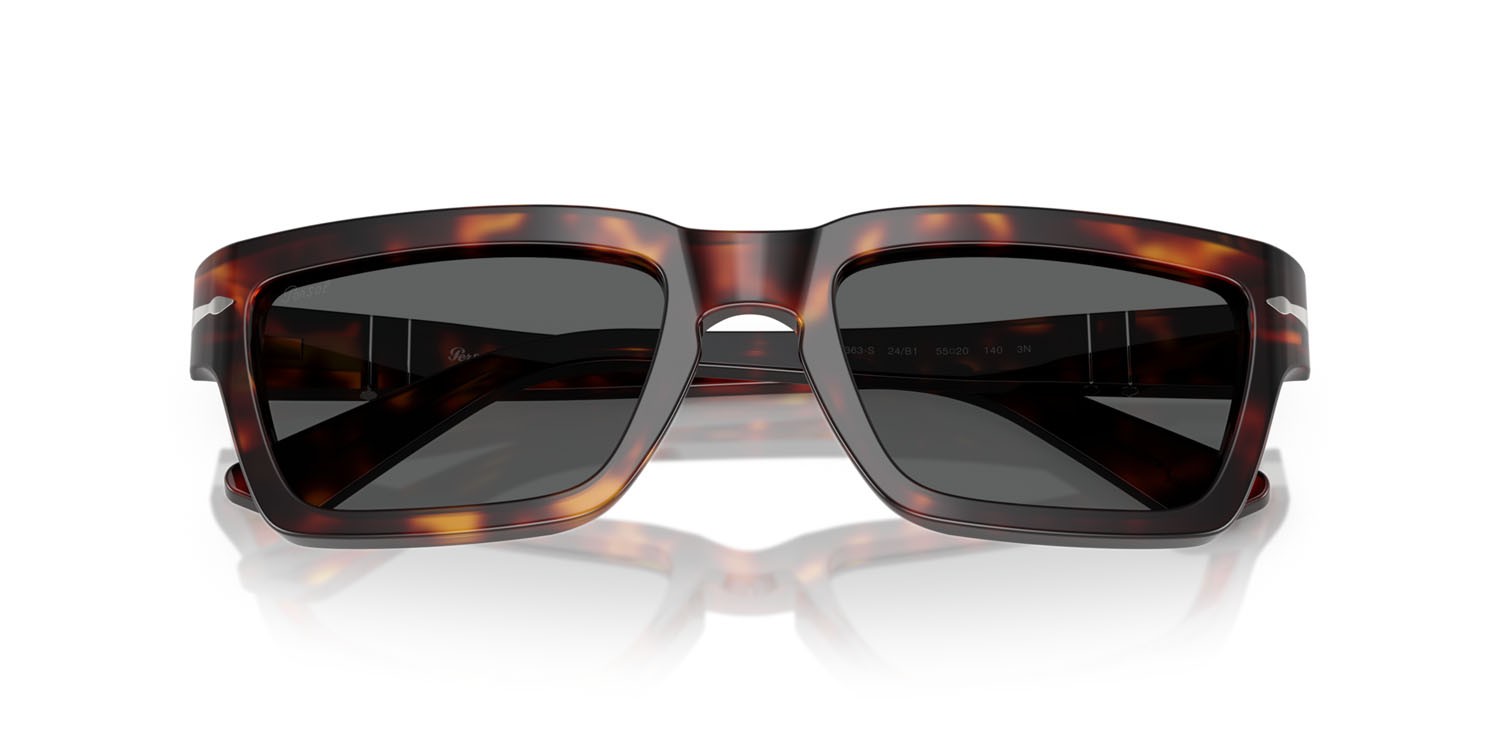 Occhiali da sole Persol PO 3363S (24/B1) colore havana forma rettangolare lenti grigio scuro
