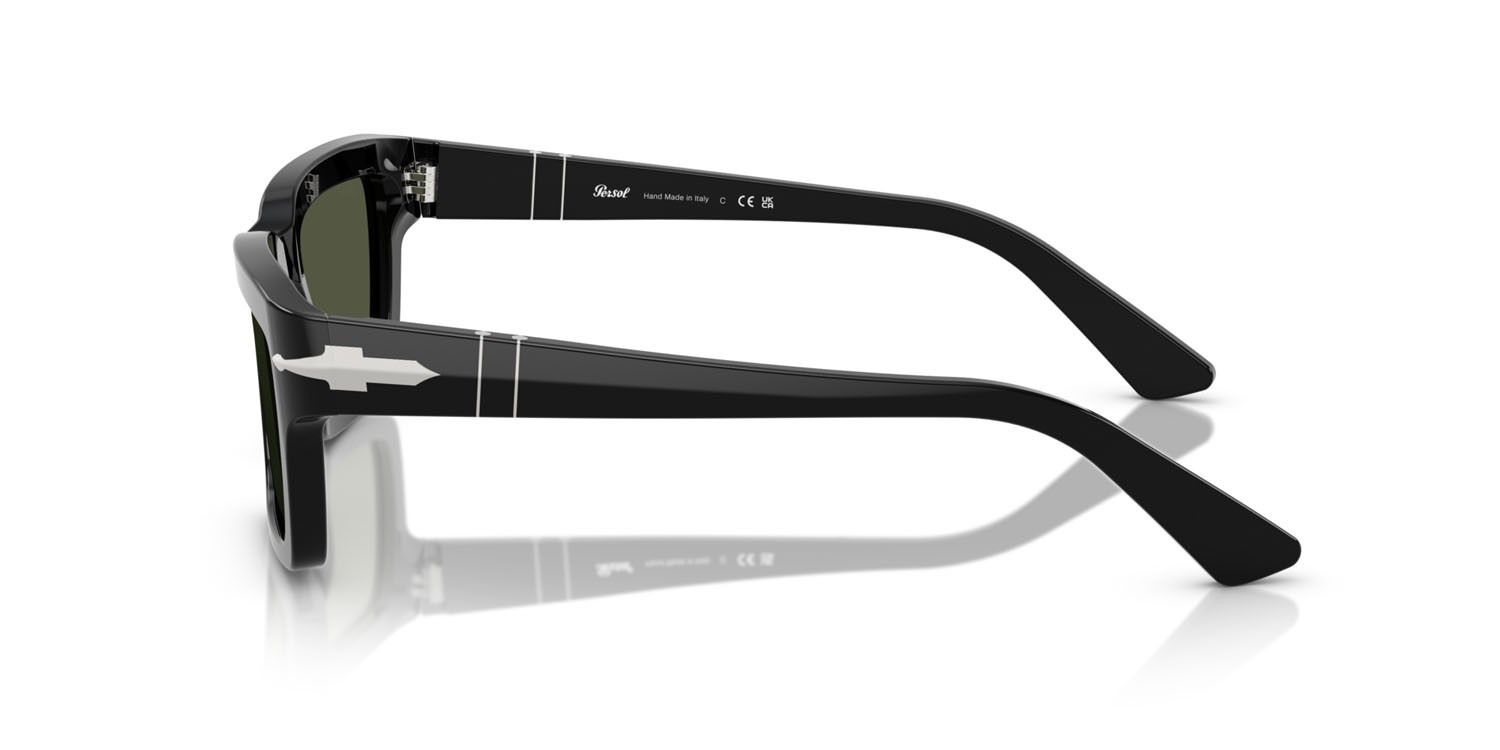 Occhiali da sole Persol PO 3363S (95/31) colore nero forma rettangolare lenti verde