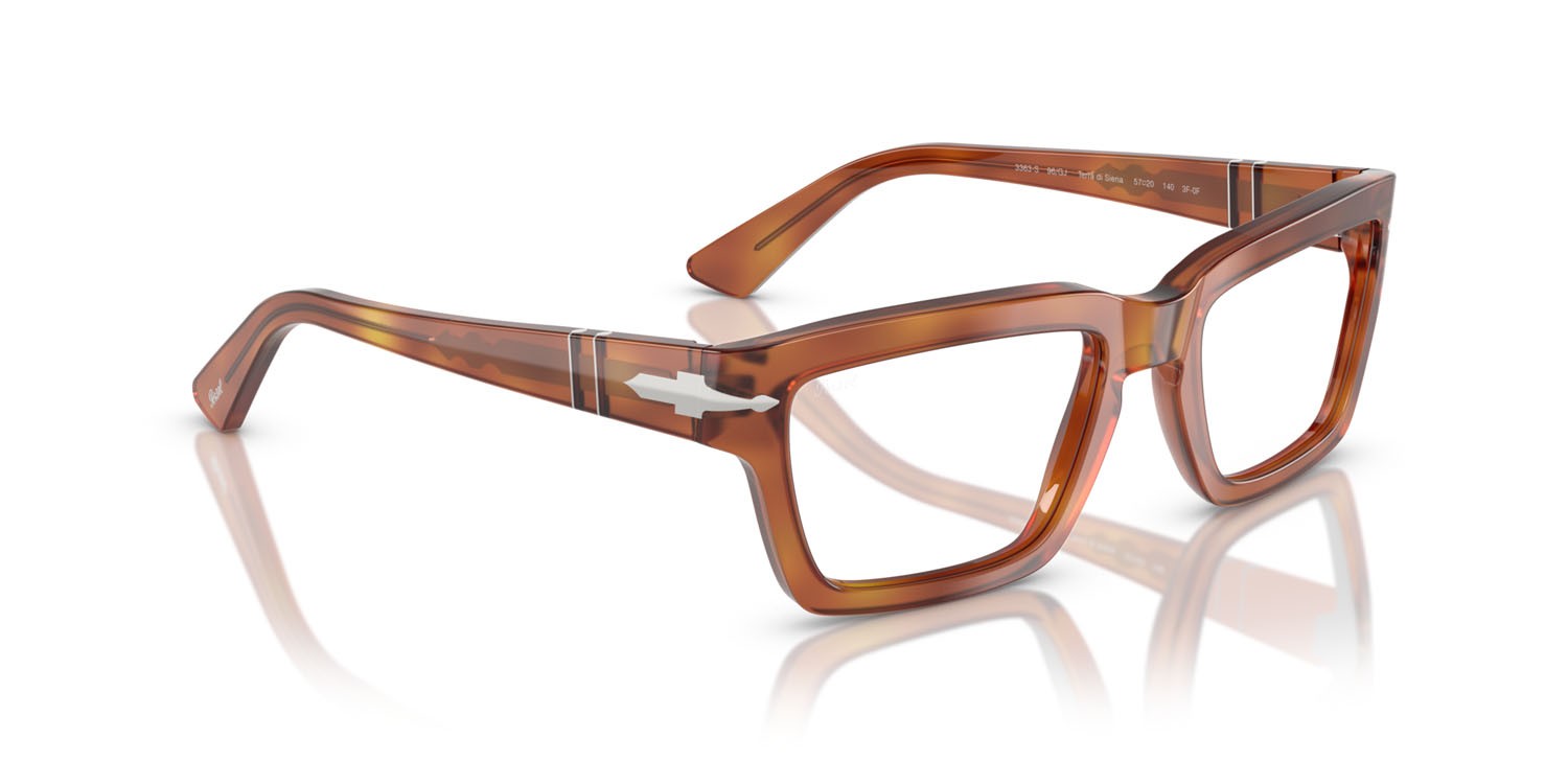 Occhiali da sole Persol PO 3363S (96/GJ) colore terra di siena forma rettangolare lenti transitions 8 verde