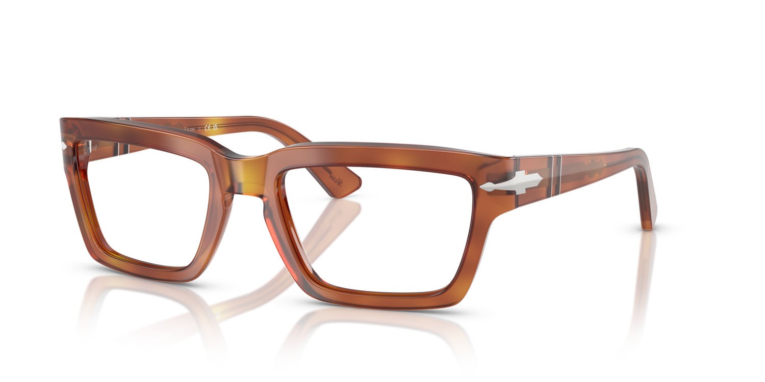 Occhiali da sole Persol PO 3363S (96/GJ) colore terra di siena forma rettangolare lenti transitions 8 verde