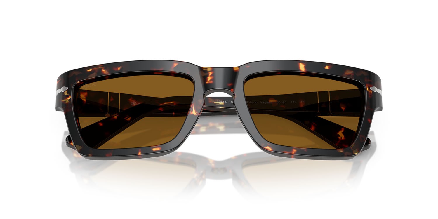 Occhiali da sole Persol PO 3363S (985/33) colore tabacco virginia forma rettangolare lenti marrone