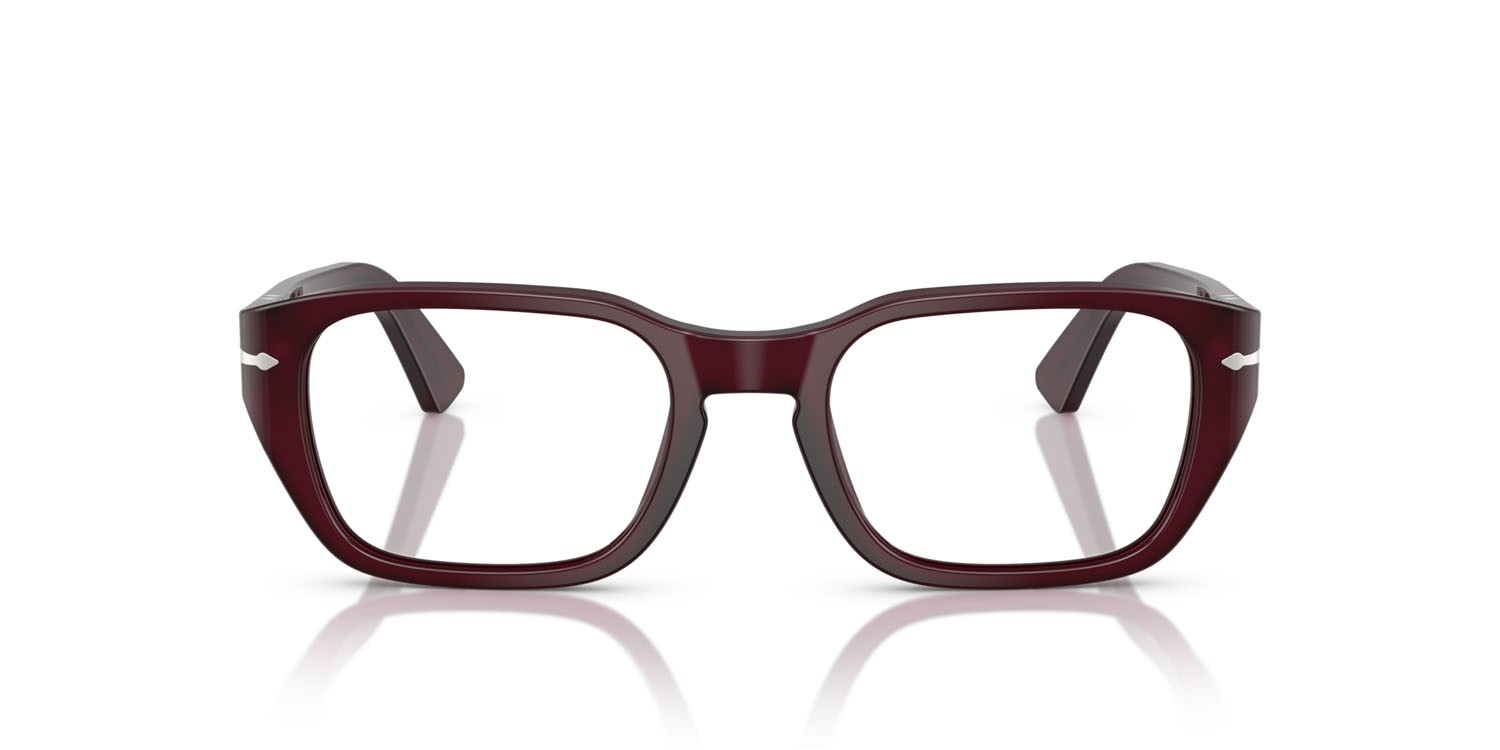 Eyeglasses Persol PO 3365V (1216) color prugna perlaceo shape square lenses lente demo