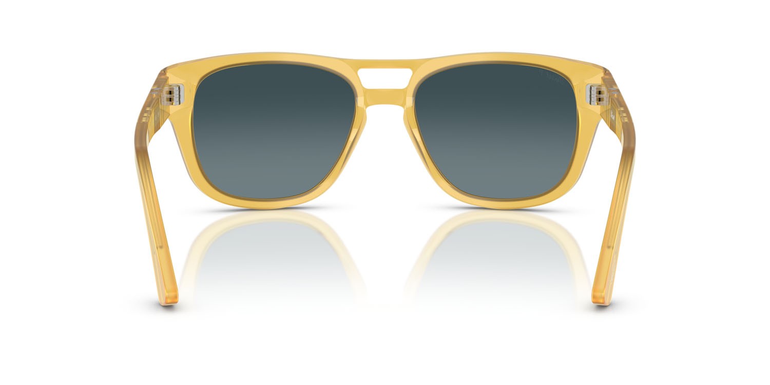 Sunglasses Persol PO 3366S (204/S3) color miele shape square lenses celeste sfumato blu scuro