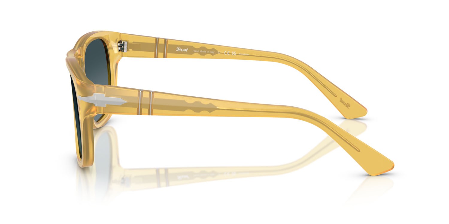 Sunglasses Persol PO 3366S (204/S3) color miele shape square lenses celeste sfumato blu scuro