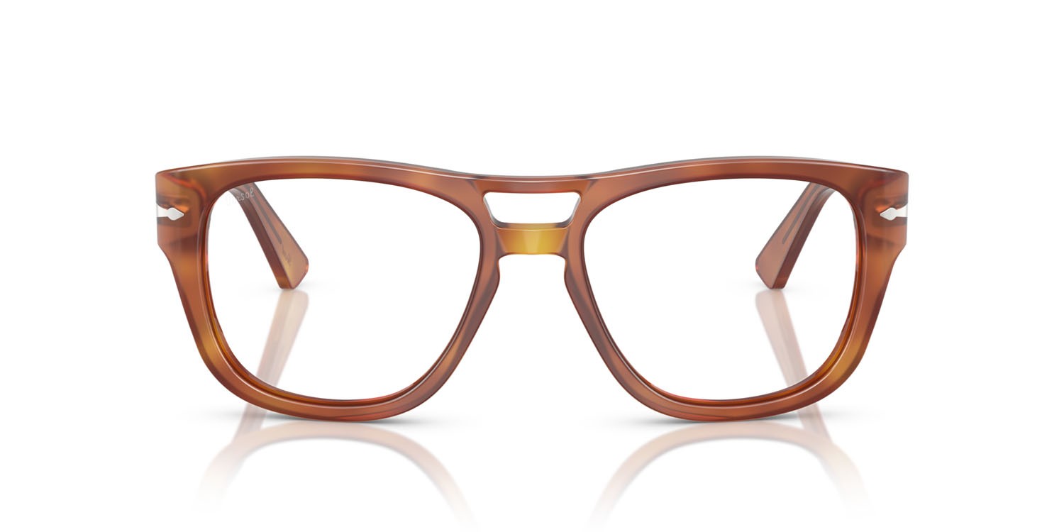 Occhiali da sole Persol PO 3366S (96/GJ) colore terra di siena forma quadrato lenti transitions 8 verde