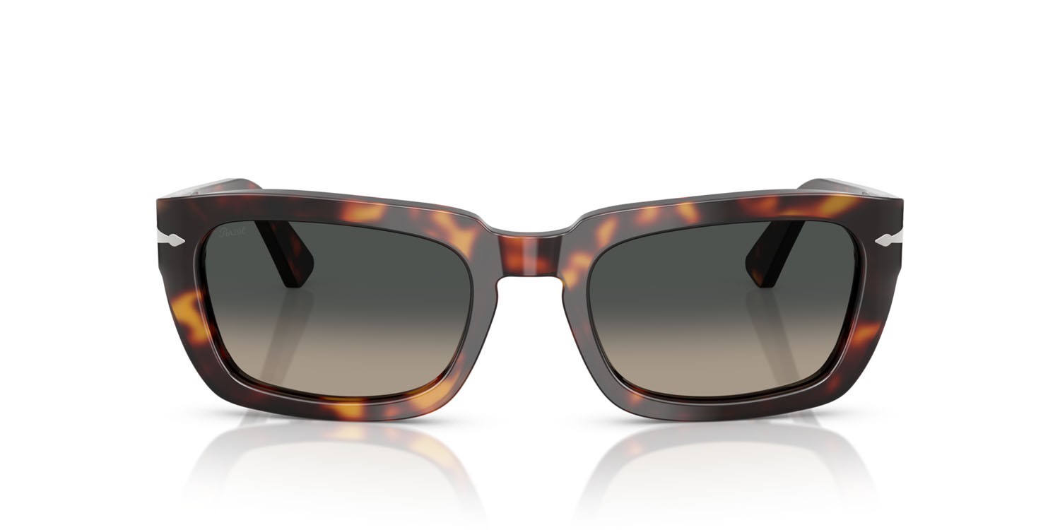 Occhiali da sole Persol PO 3367S (24/71) colore havana forma quadrato lenti grigio chiaro sfumato grigio scuro