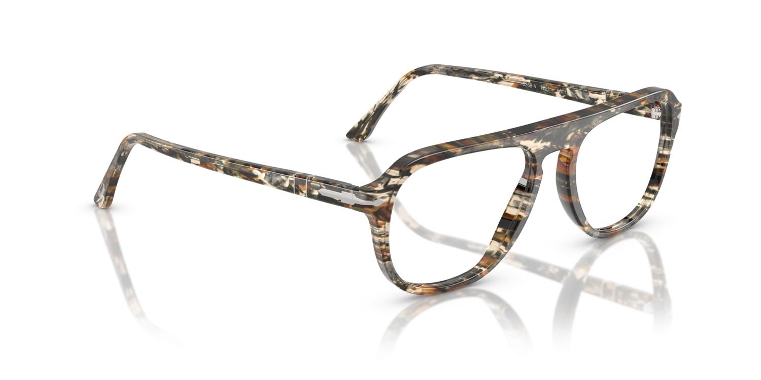 Eyeglasses Persol PO 3368V (1221) color marrone ambrato/pirate black shape aviator lenses lente demo